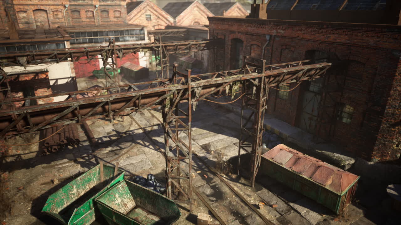 얼룩진, 버려진 공장 건물