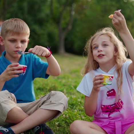 group of kids in park