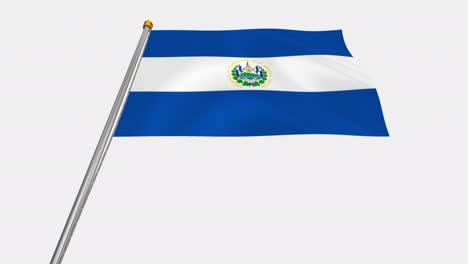 loop video of el salvador flag  fluttering in the wind, slow motion video of 4k , with alpha channel