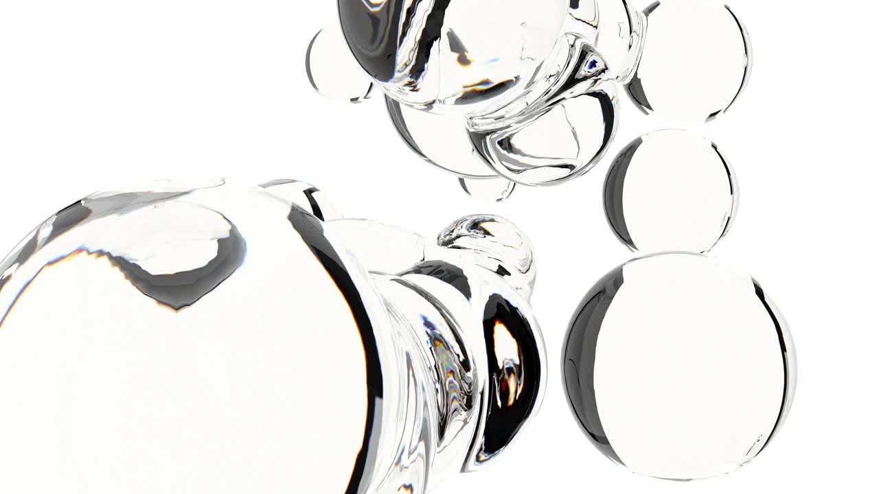 메타볼, 공기 거품, 자연의 아름다움, 투명한 배경, 4k