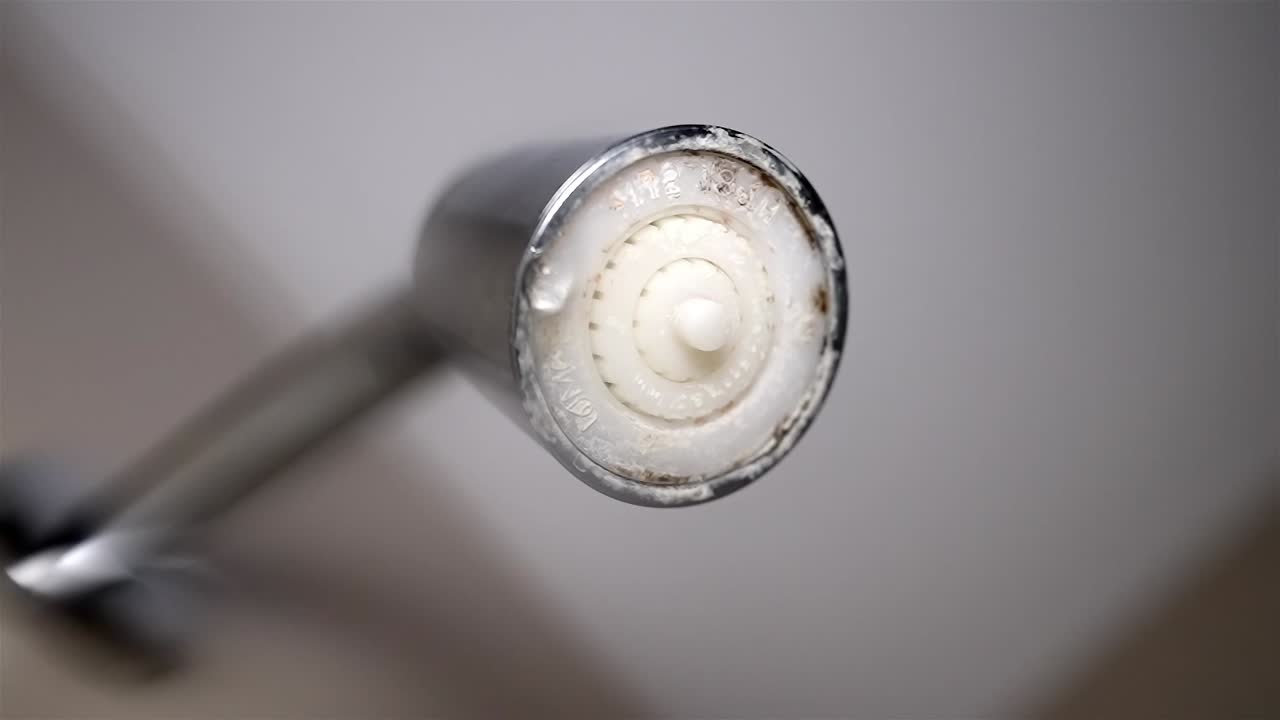 Leaky Bathroom Shower Faucet Hard Water Deposits