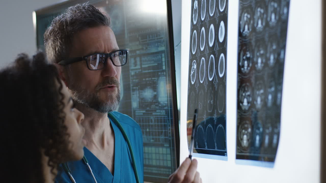 Medical Professionals Reviewing Brain Scans