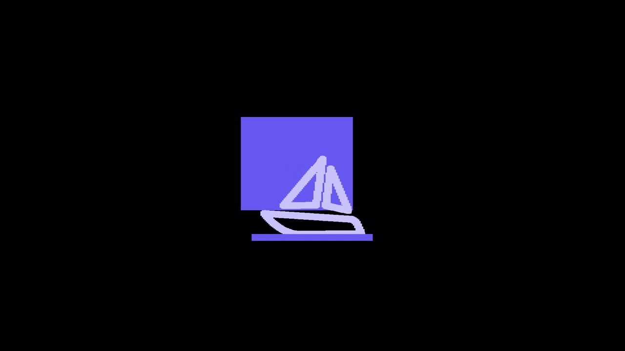 Minimalist Animated Sailboat Icon on Black Background