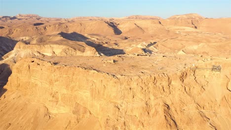 aerial view of masada fortress in the judean desert, israel