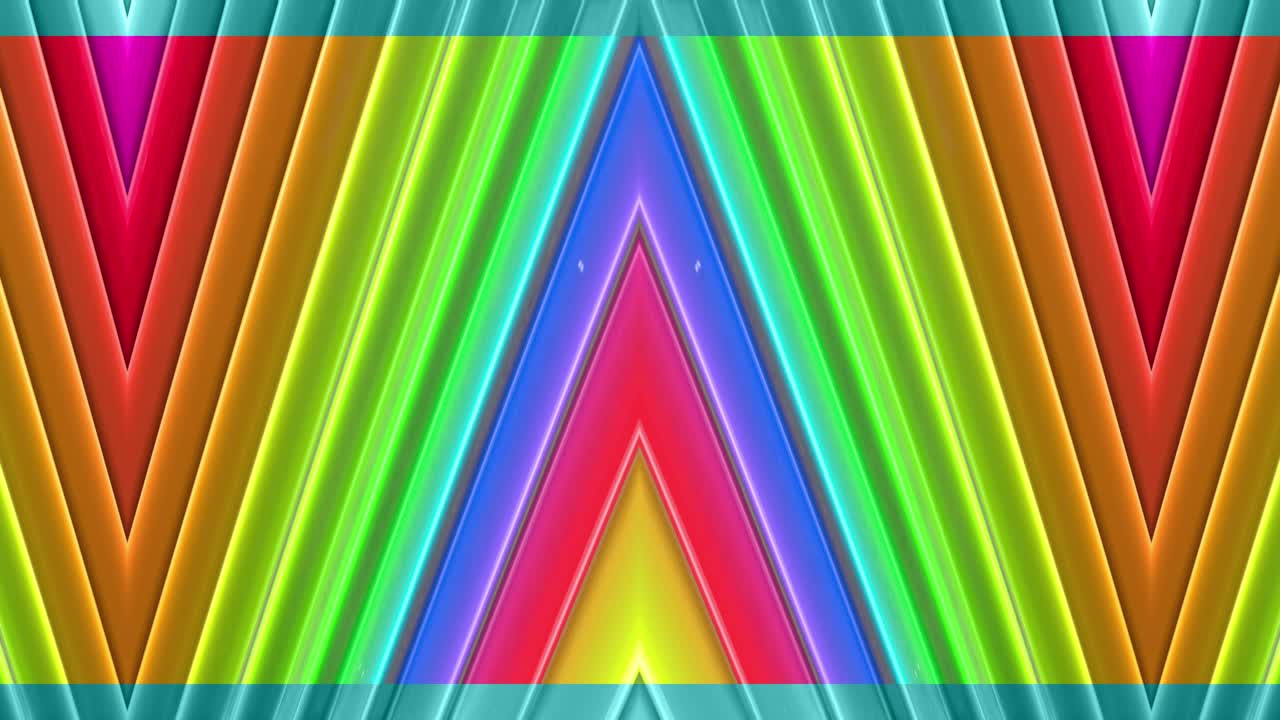 abstracto 3d sin costuras fondo brillante en 4k con cintas de arco iris. rayas multicolores arcoirís moverse cíclicamente en geometría simple estilo creativo de dibujos animados. animación suave en bucle. 60