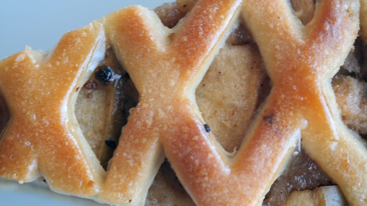 Close-up of a Slice of Apple Pie
