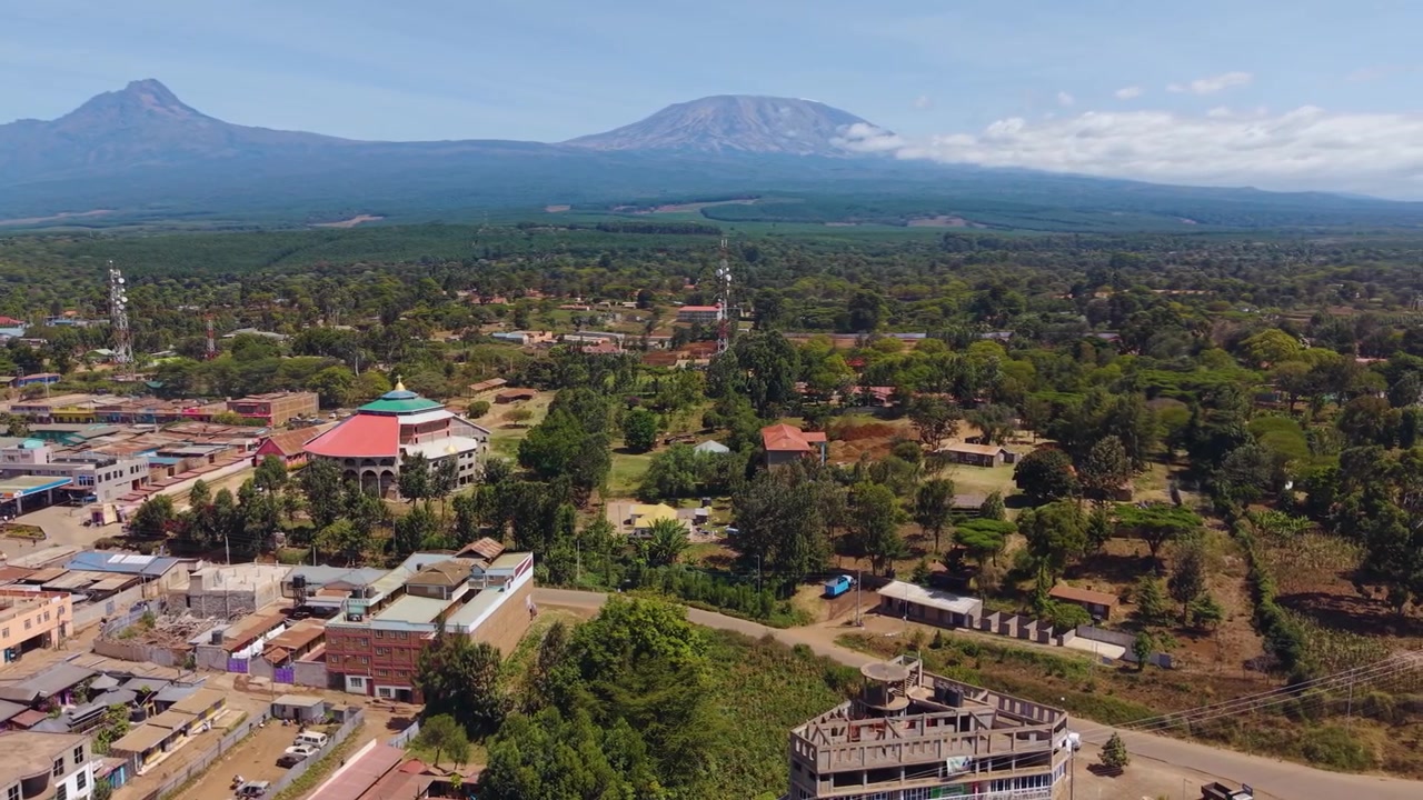 Loitokitok Kilimanjaro Amboseli Kenia África Sabana de tierras secas, asentamiento rural de la aldea de Loitokitok