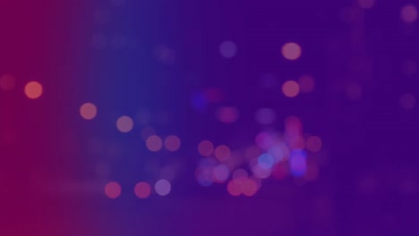 animación del colorido efecto bokeh contra el paisaje urbano
