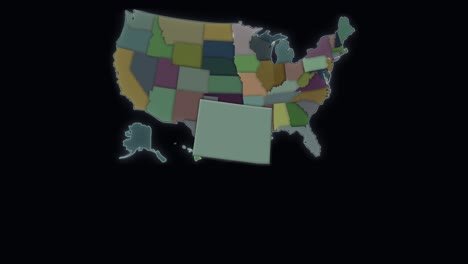 el estado de colorado está resaltado - estados unidos - mapa de estados unidos