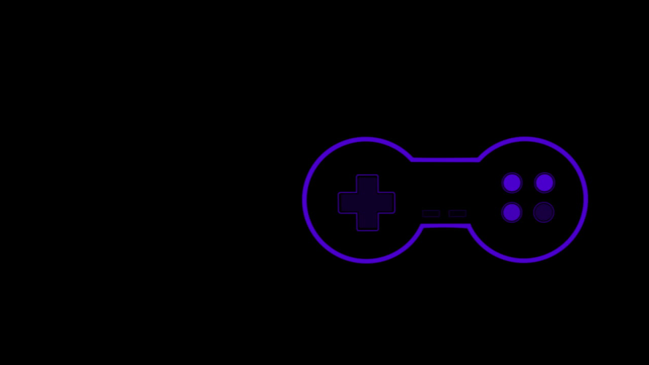 animación del logotipo púrpura del videojuego