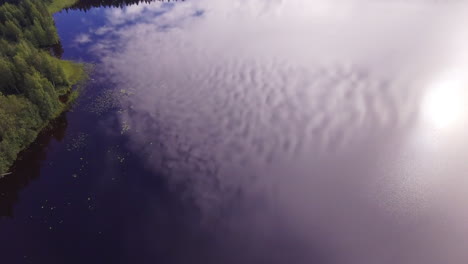 stunningly beautiful reflections from the sky in a calm lake surface