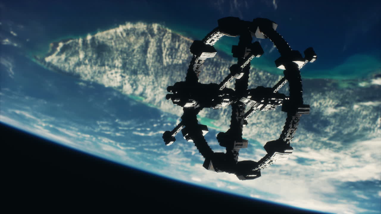 지구 위 에 있는 우주 정거장 nasa 가 제공 한 이미지 요소