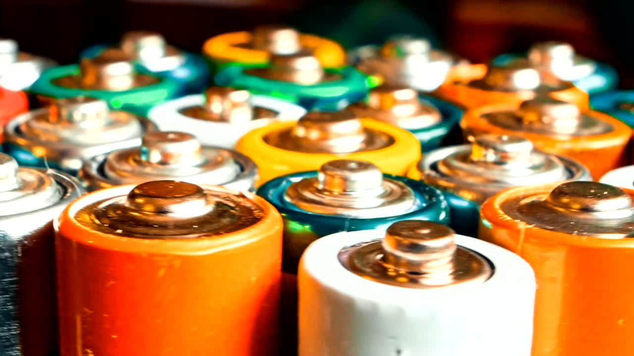 다른 제조업체의 사용된 배터리