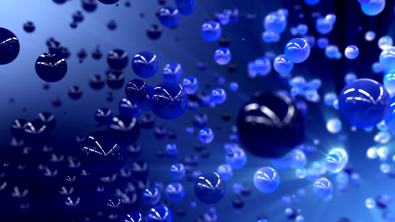 3d 렌더링 파란 공이 흐르는 배경