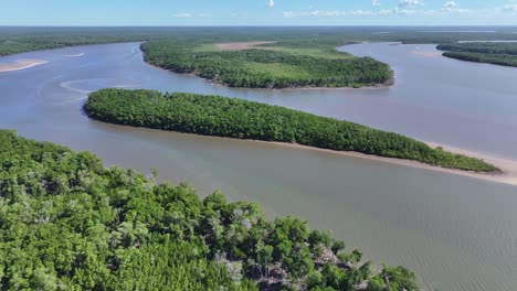 parnaiba delta at tutoia in maranhao brazil. nature scenery. brazilian delta of the americas. parnaiba delta at maranhao. winding river. beach landscape. vacations travel. brazil northeast