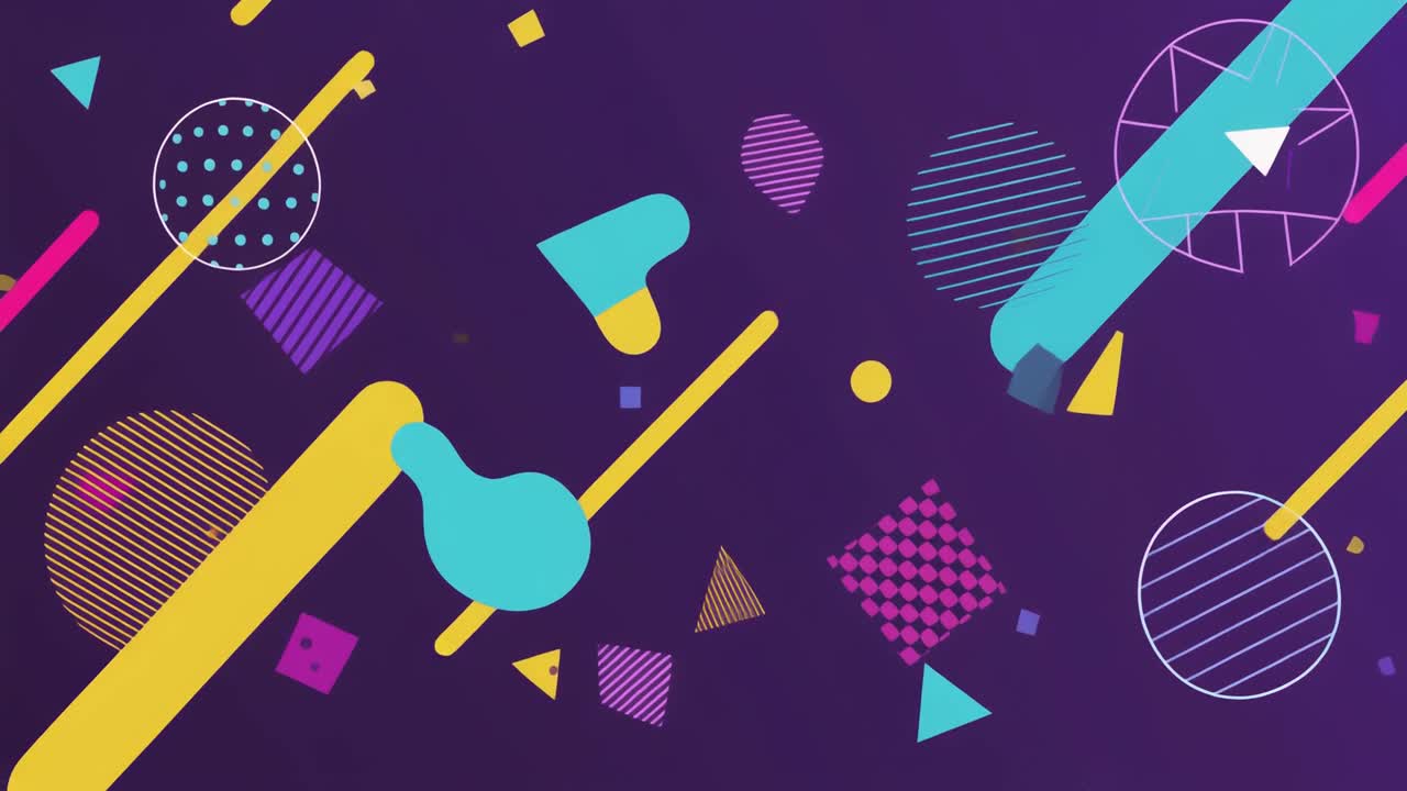 Grafica in Movimento Astratta e Vibrante con Forme Geometriche