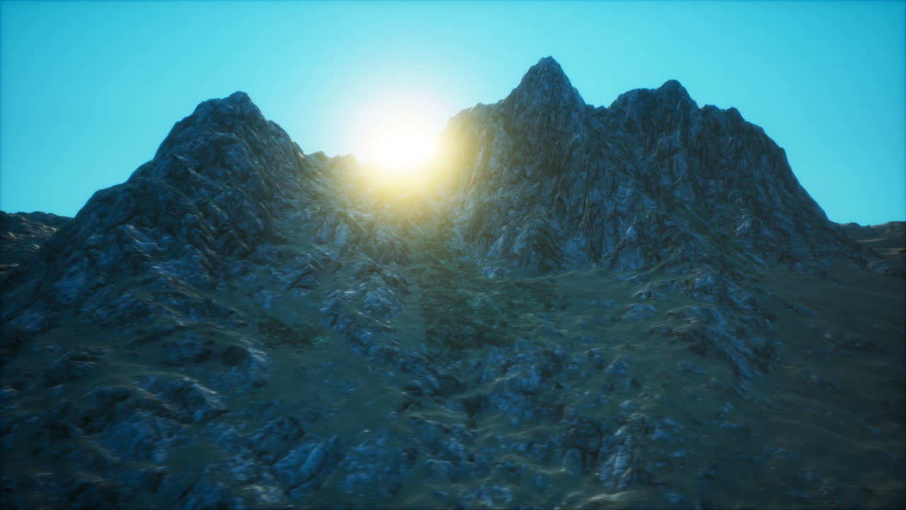 puesta de sol en el valle rocoso