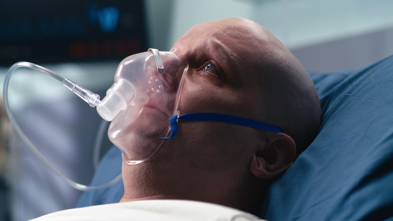 Hospital Patient Receiving Oxygen Therapy