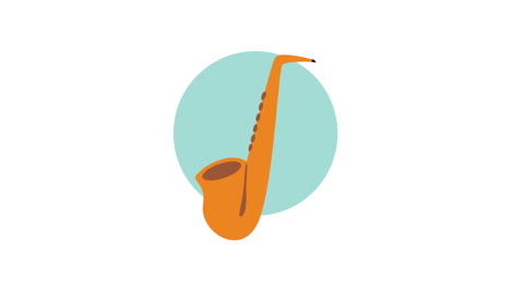 ilustración de saxofón naranja