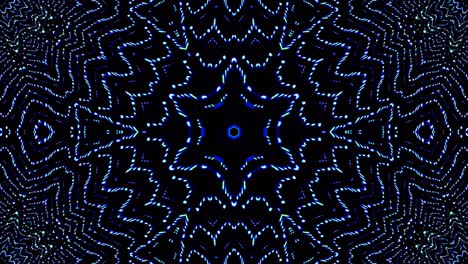 onda de luz puntos abstractos conjunto de color azul caleidoscopio fondo negro