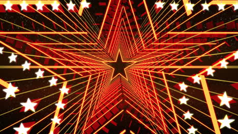 Red-Magic-star-Background-in-Loop,-stage-video-background-for-nightclub,-visual-projection,-music-video,-TV-show,-stage-LED-screens,-party-or-fashion-show