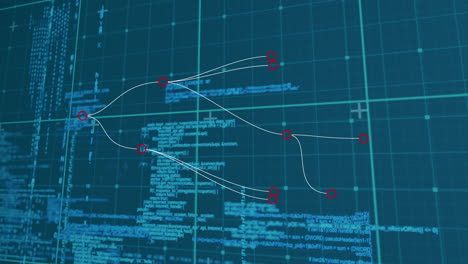 animación del procesamiento de datos sobre un fondo azul