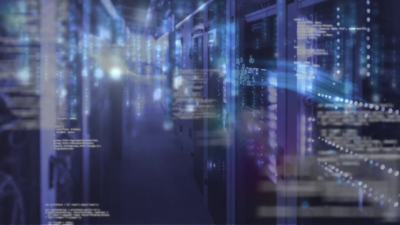 animación del procesamiento de datos a través de servidores