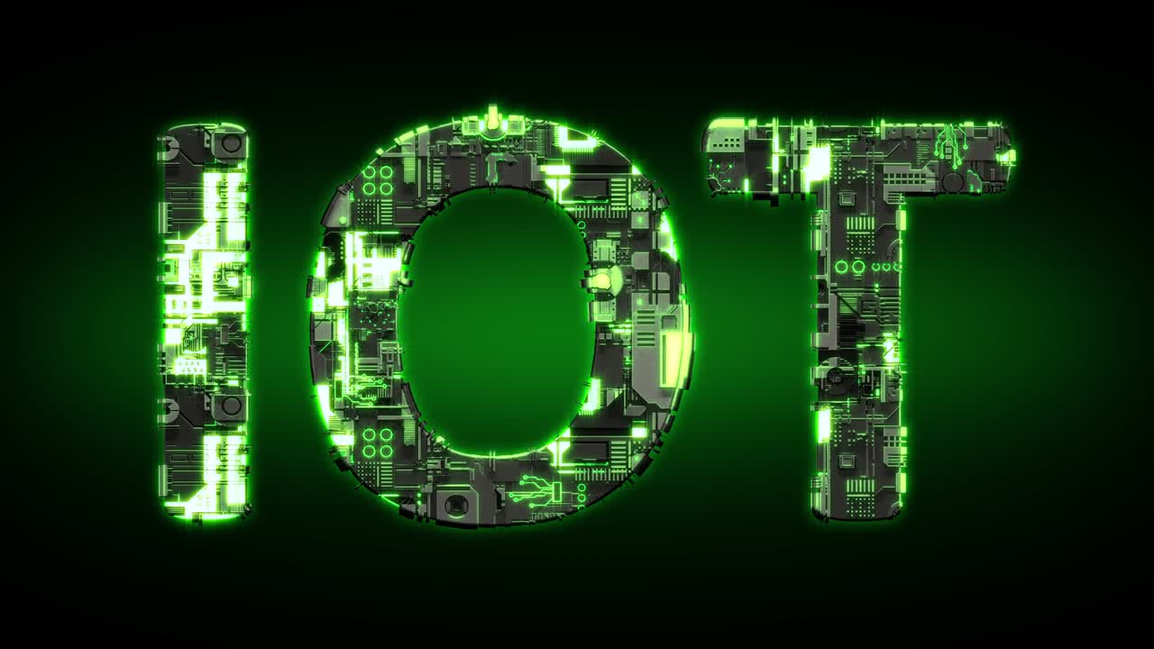 검은색, 고립된 - 루프 비디오에 빛나는 어두운 녹색 사이버 텍스트