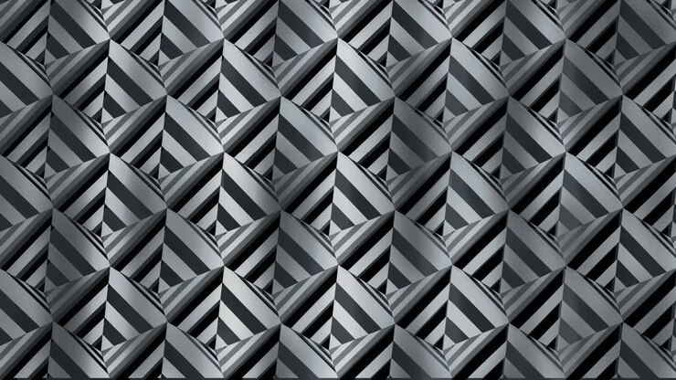 Pattern - Cells. Black and white abstraction. Fluctuation of a glittering canvas with a geometric ornament.