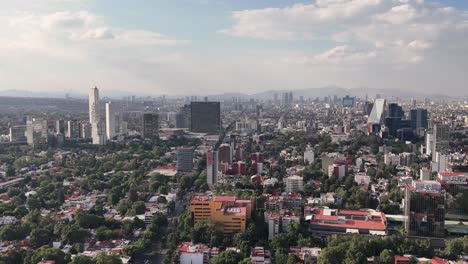 mexico city from a drone's eye on a clear afternoon