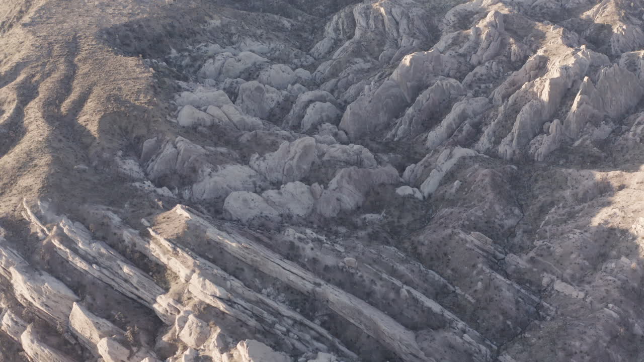 Aerial view of a rocky mountain range