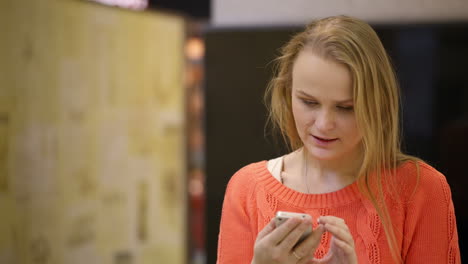 woman typing a message