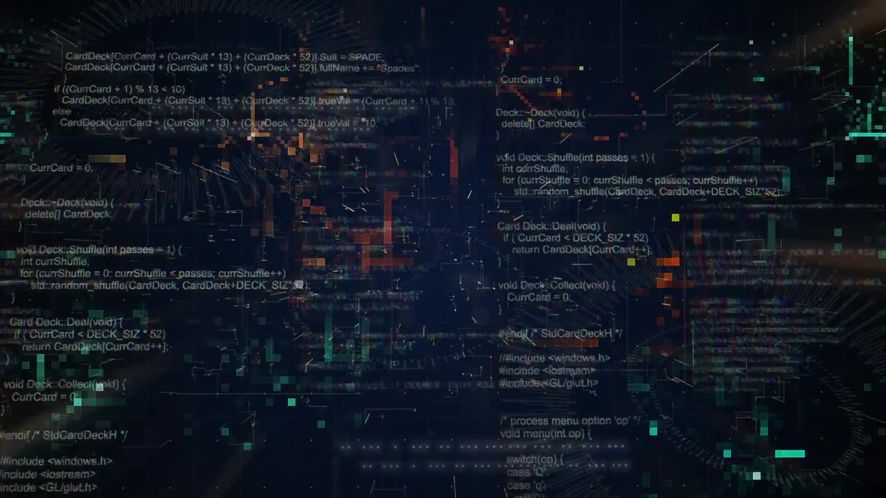 Abstract Programming Code Fly Through
