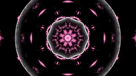 fondo decorativo de neón abstractamente adornado con bucles. caleidoscopio o mandala en 3d.