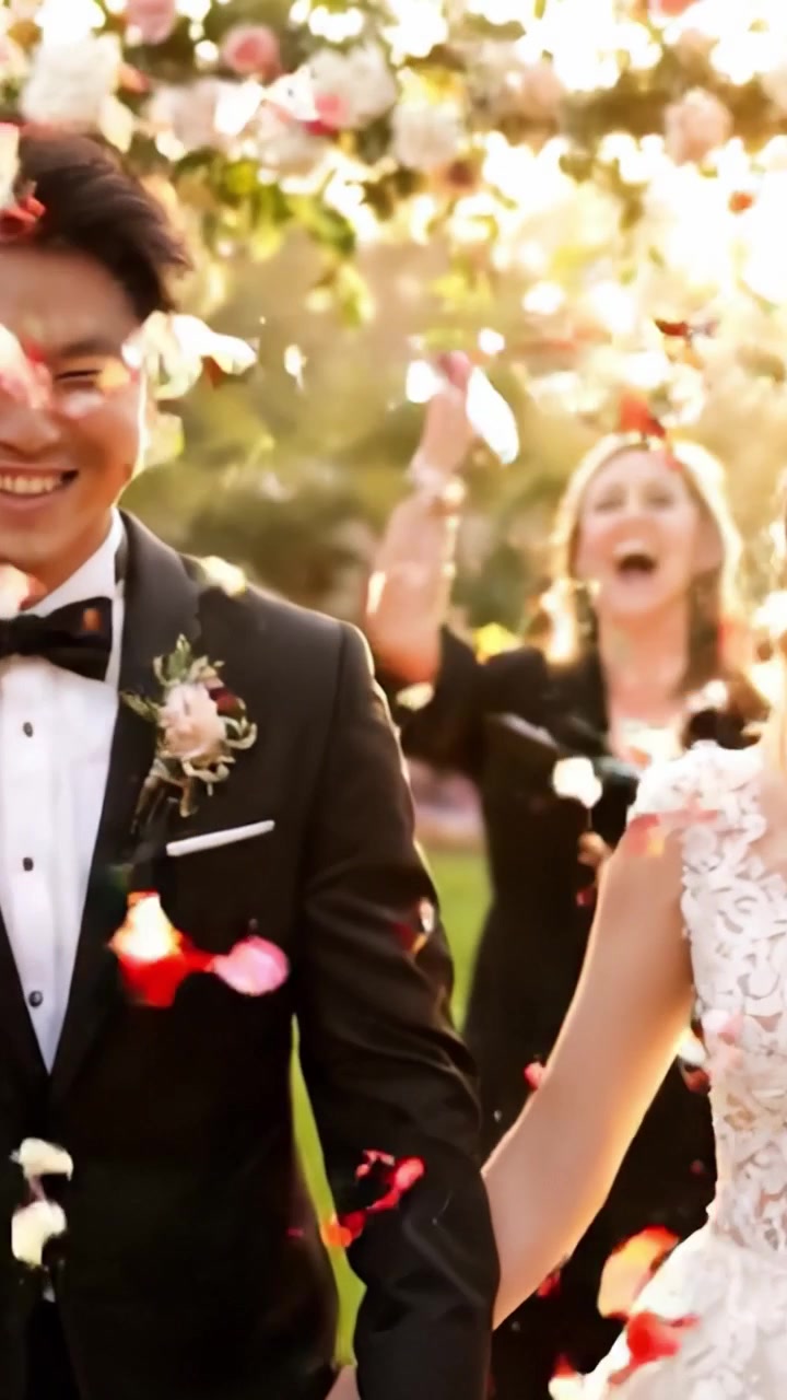Una Gioiosa Celebrazione di Matrimonio: Scambio Emozionante di Voti tra Sposo e Sposa Circondati da Amore ed Eleganza, Contrassegnato da Sorrisi Sinceri e Splendide Decorazioni