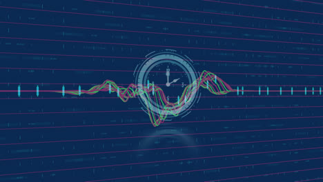 animación del procesamiento de datos durante el reloj