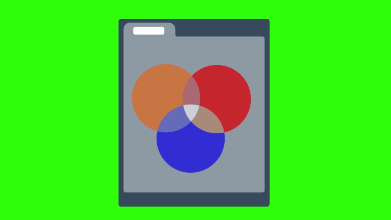 2D animated illustration of a color correction on a green screen