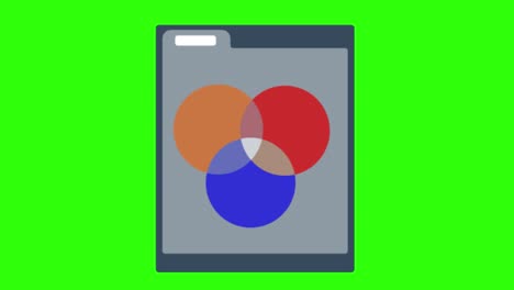 2d animated illustration of a color correction on a green screen