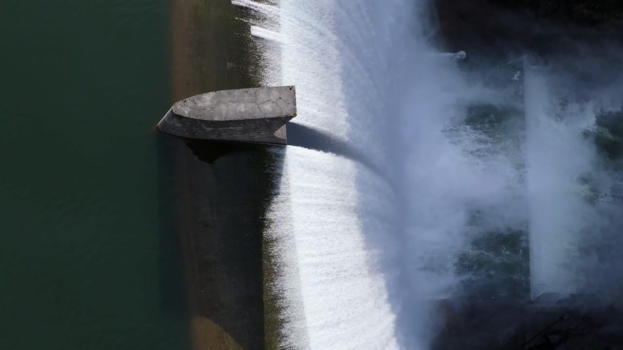The Encoro do Eume Reservoir In Galicia, Spain. Aerial Shot