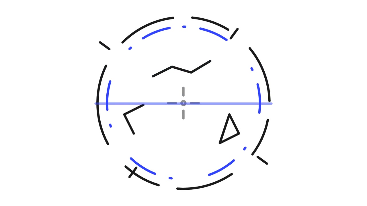Abstract Digital HUD Interface with Scanning Line and Geometric Shapes