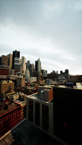 a beautiful cityscape with tall buildings and a cloudy sky