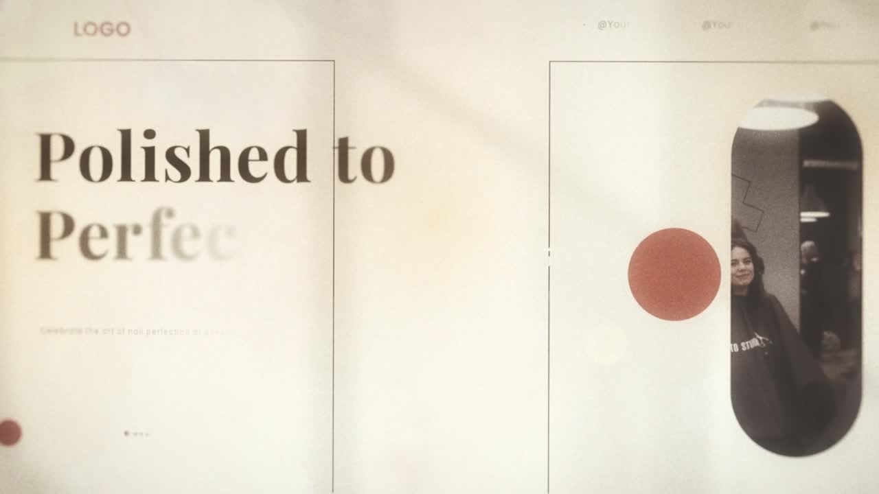 Un moderno modello di motion graphics progettato per video promozionali di saloni di bellezza.
