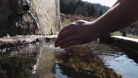 natural stream of fresh water on a mountain.