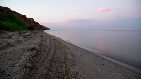 pinky seashore in the morning