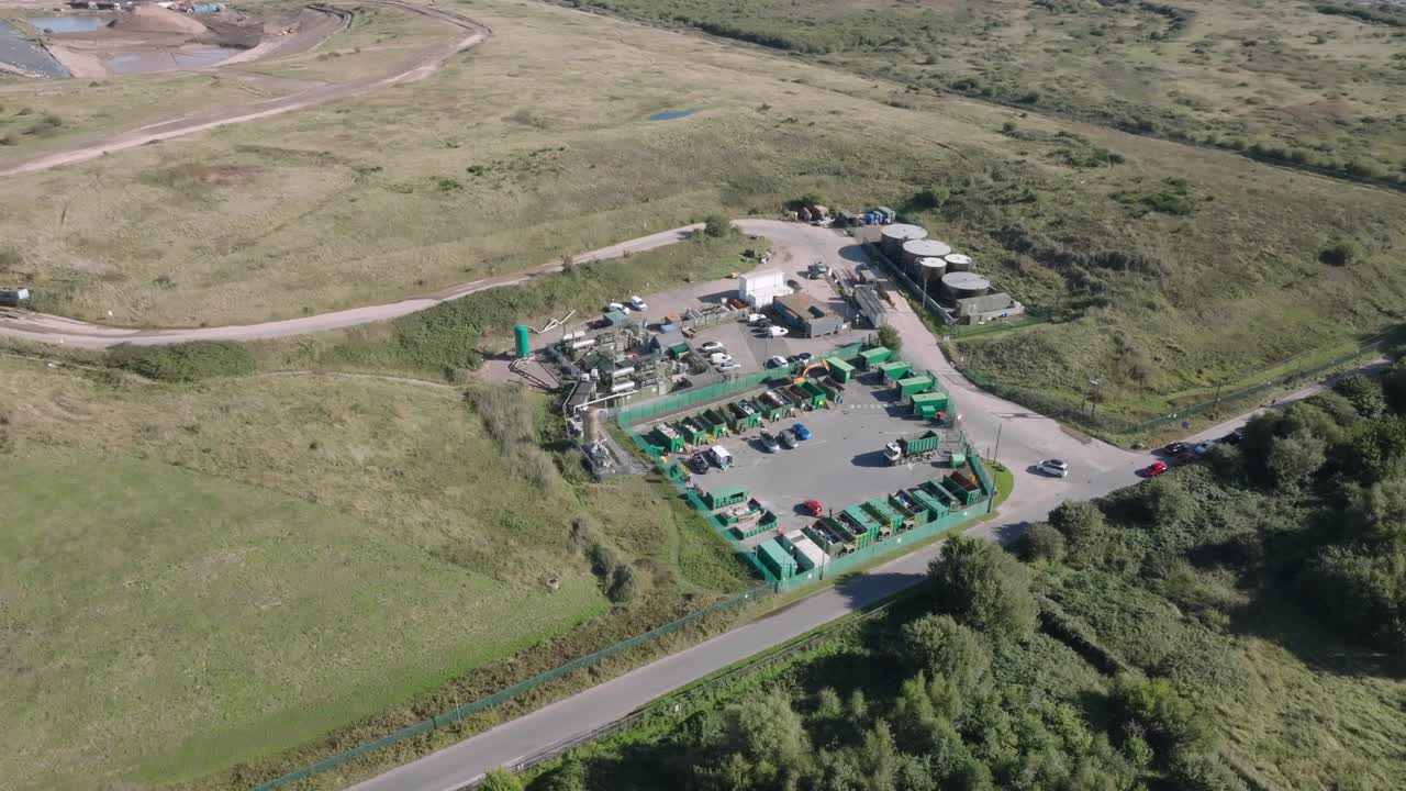 Aerial View Of Recycling And Refuse Disposal Site At Jameson Road Landfill And Recycling Site, Fleetwood, UK