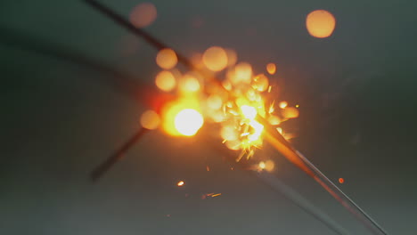 sparklers burning with sparks