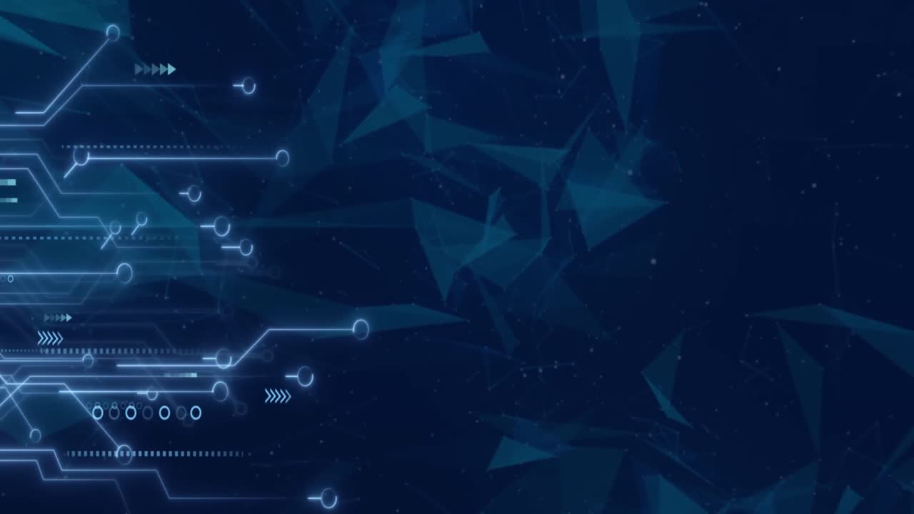 Animation of microprocessor connections and plexus networks against blue background