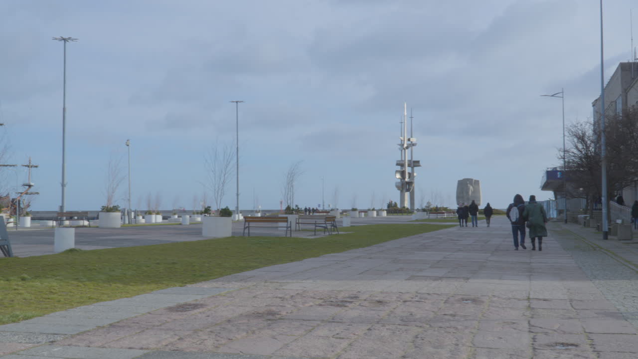 Pan Left Shot Across Pomeranian Quay