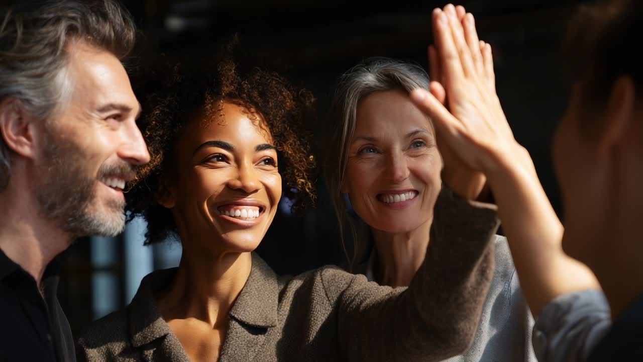 A joyful gathering of friends sharing smiles and laughter, showcasing the warmth of relationships through expressive gestures and happy conversations in a dynamic, vibrant environment