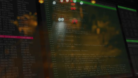 animación del procesamiento de datos sobre el paisaje urbano